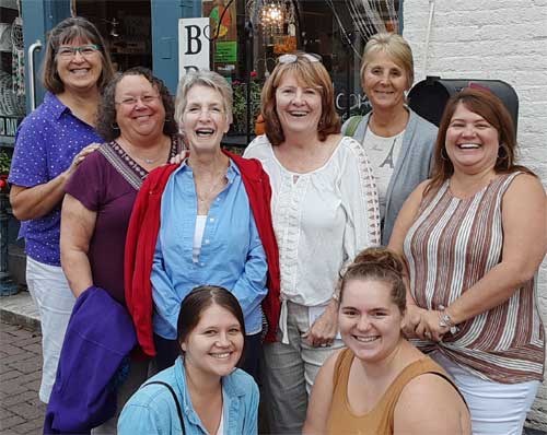 Friends and family at Turn the Page Bookstore